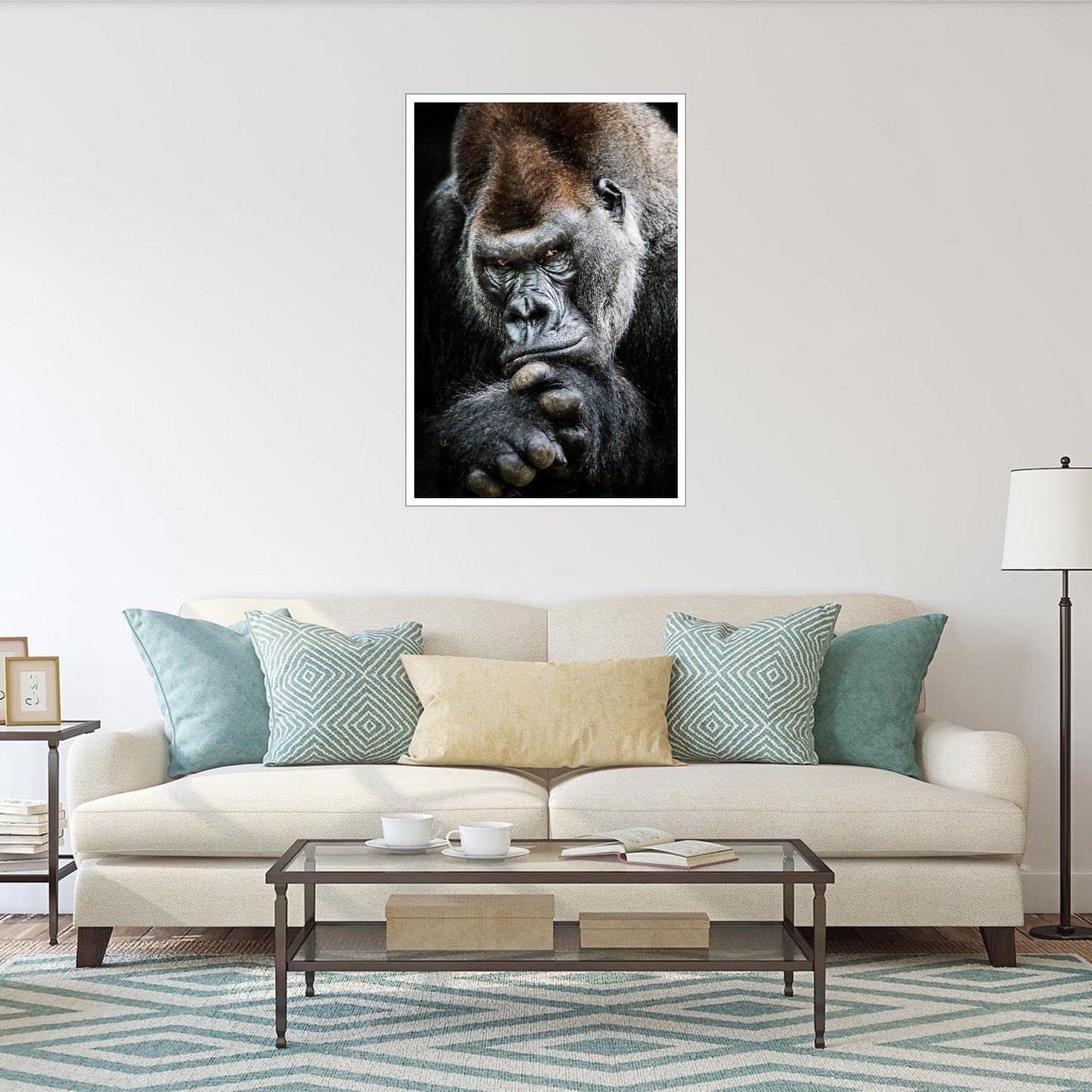 Gorilla Canvas Pictures Wall Art For Living Room Bedroom Orangutan Big Monkey Animal Poster Print Decor Unframed18 x12