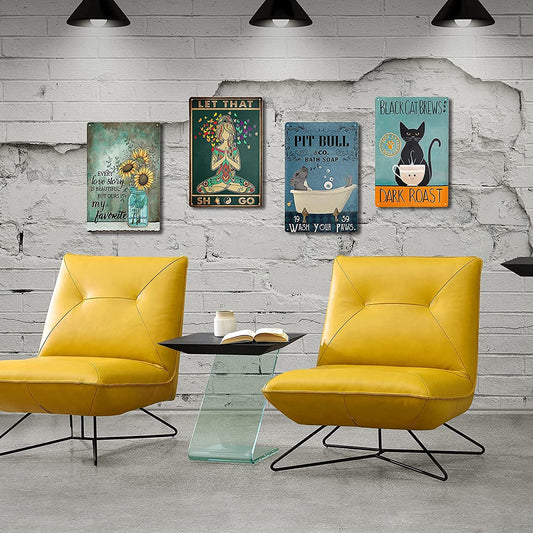 HOUVSSEN Metal Sign Christmas Wall Art Printing Halloween Poster Set 8x12inch