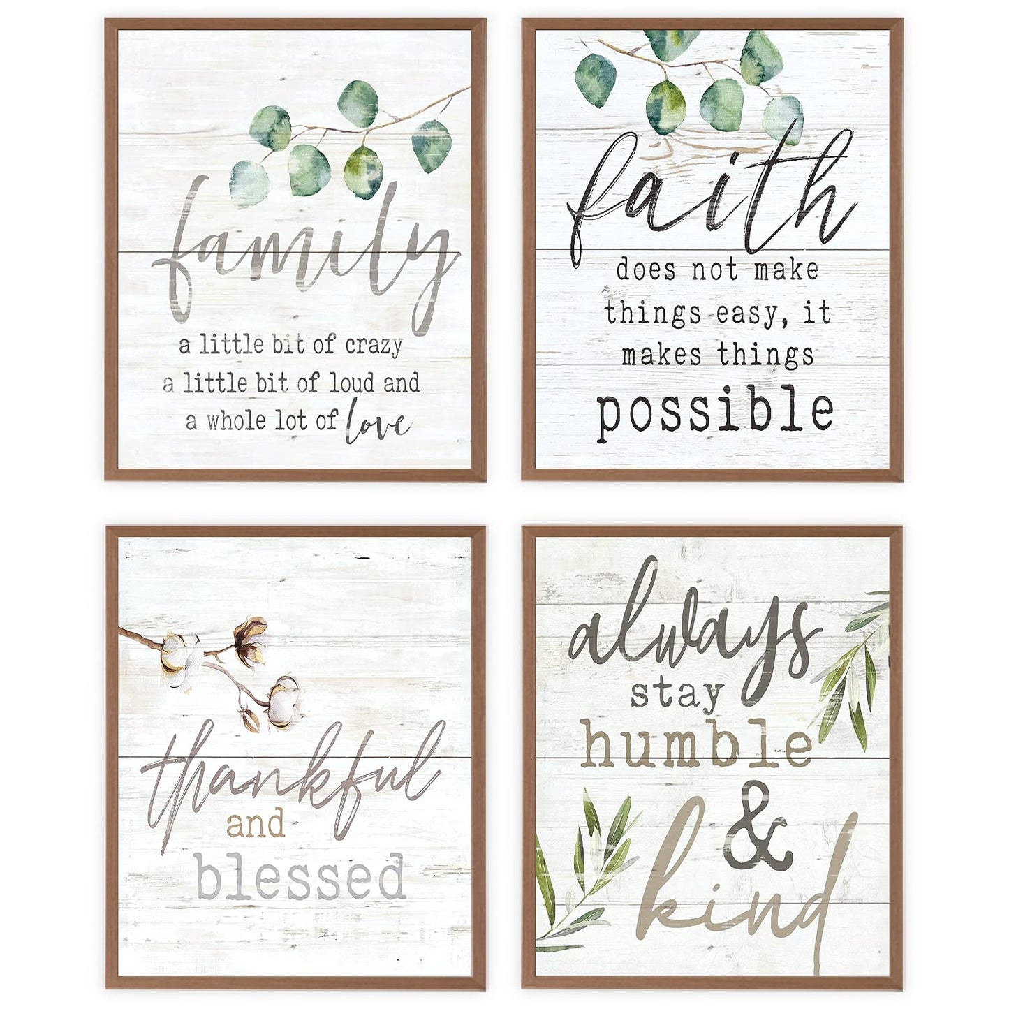 VNWEK Inspirational Quote Christian Bible Verse Scripture Wall Art Poster Prints Unframed 8”x10”Set Of 4,Religious Christian Decorations for Home Bedroom Living Room Church,Housewarming Gifts