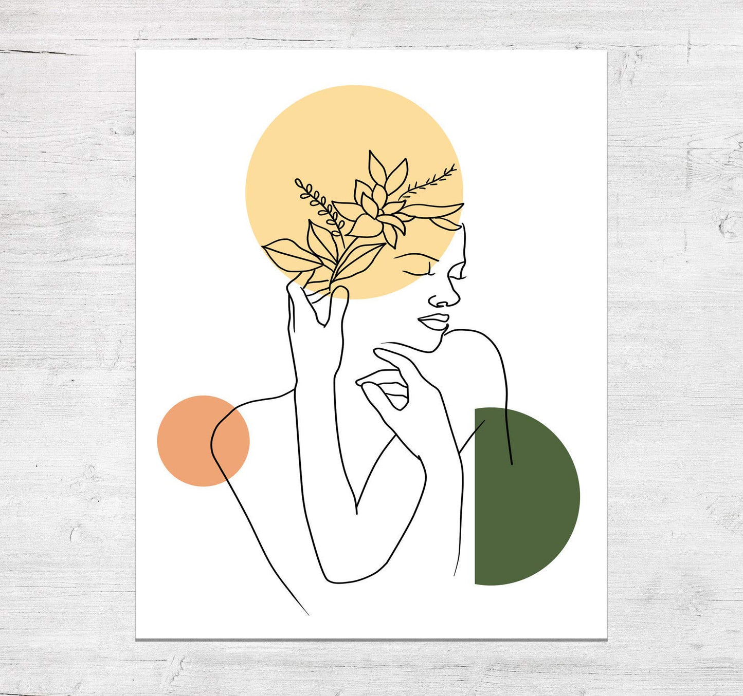 Minimalist Line Art Drawing Aesthetic Poster Abstract Sketch Women Line Art Prints Floral Apartment Decor for Women, Fashion Beauty Flower Drawing 8x10 inches UNFRAMED