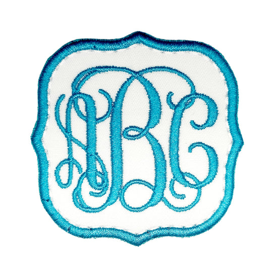 Monogram Vine Font Patch Iron-on or Sew-on Applique Embroidered Patch #3 for Uniforms, Backpacks, Christmas Stockings, Luggage