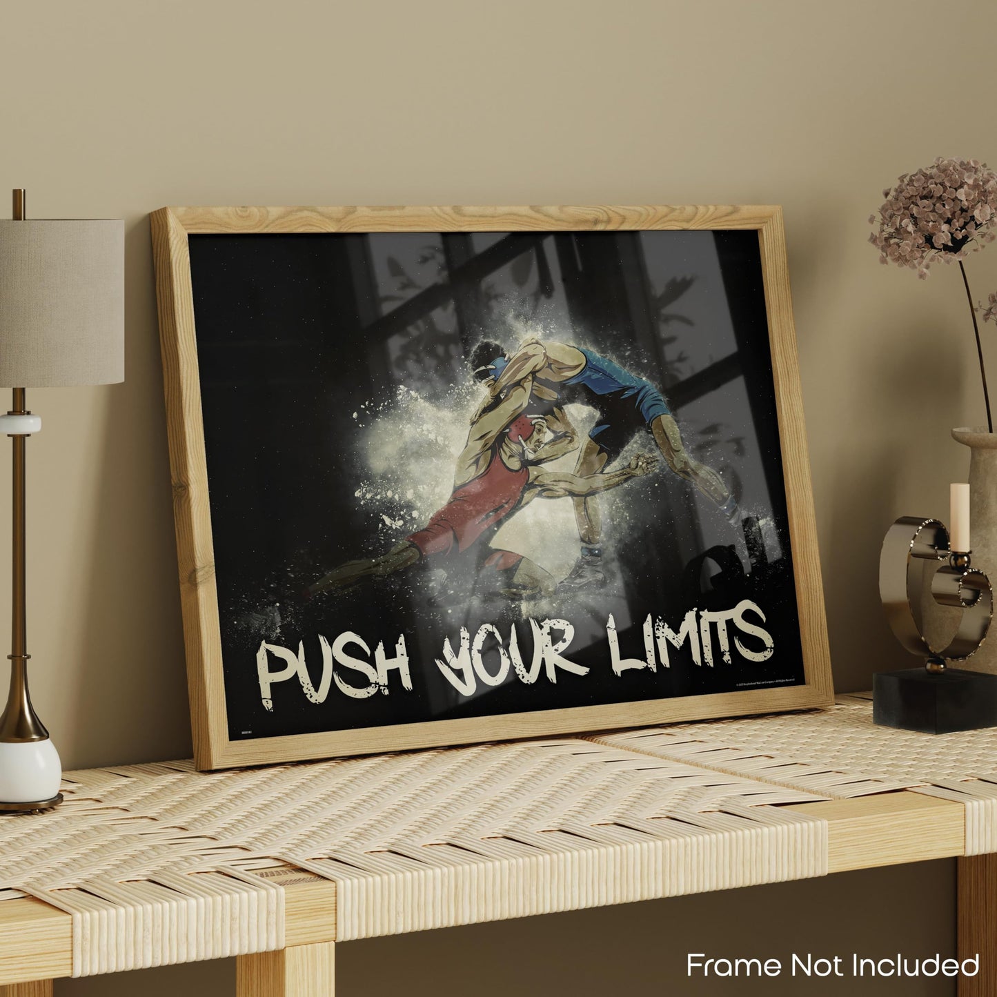 Push Your Limits Motivational Wrestling Poster Wall Art Quotes Print Home Boys Room Gift Classroom Decor 11X14 Inches Unframed