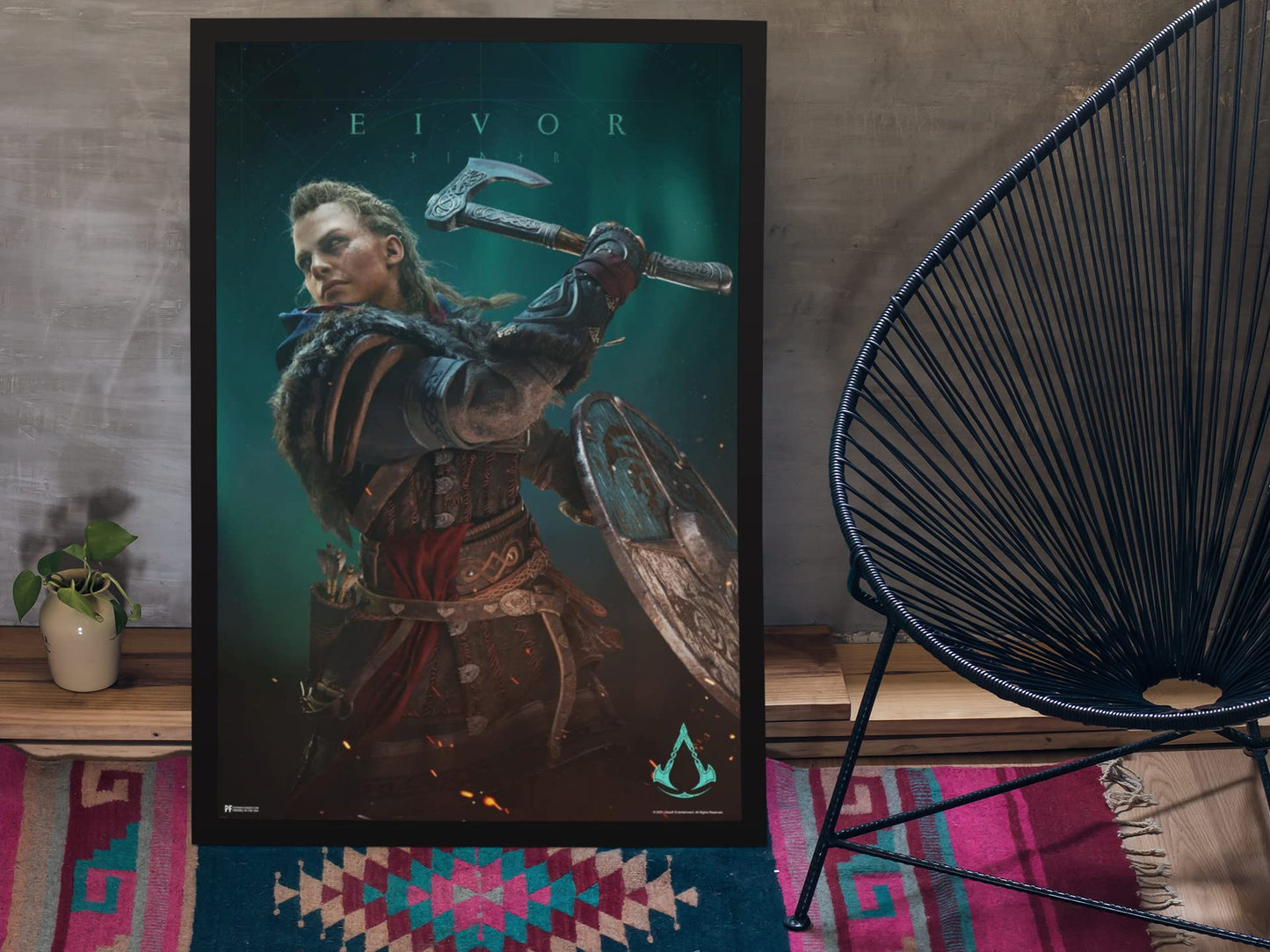 Assassins Creed Valhalla Wall Art Posters Video Game Eivor Varinsdottir Runes Female Games Art Games Movie Posters Gaming Room Decor Gamer Viking Wall Art Cool Wall Decor Art Print Poster 12x18