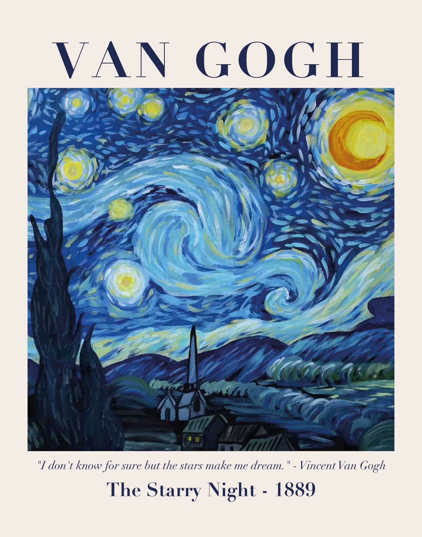 Sylvana Workshop,Van Gogh Posters and Prints Wall Art, UNFRAMED(Set of 6 Wall Decor), Fine Art Posters Prints, The Starry Night, Art Prints, Famous Prints, Van Gogh Decorations… (11"x14")