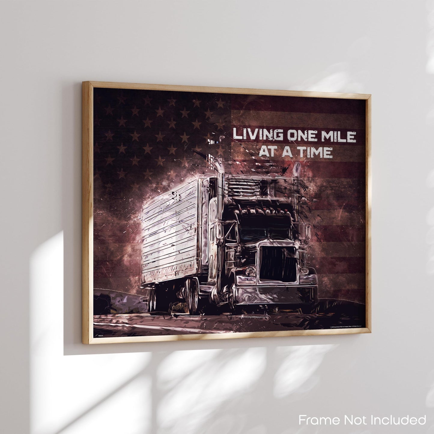 Inspirational Wall Art Co. - One Mile - Semi Truck Motivation Quotes Posters - Print Gift Dispatch Diesel Driver Convoy Home Office Decor - 11X14 inches