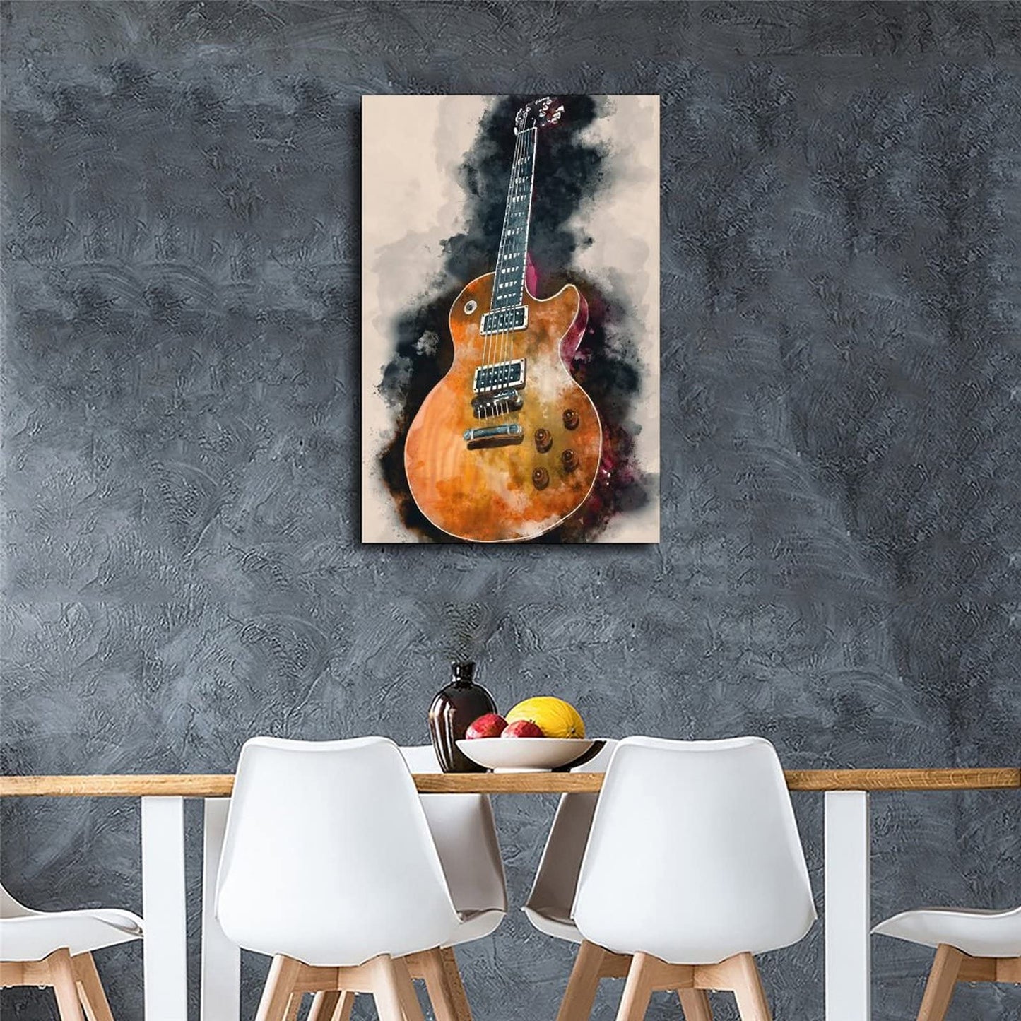 Zbin Vintage Style Guitar Miusic Canvas Art Print Posters Rock N Roll Musical Instruments Painting Pictures Concert House Bar Home Wall Decor Prints 16x24 inch, 16x24inch(40x60cm)