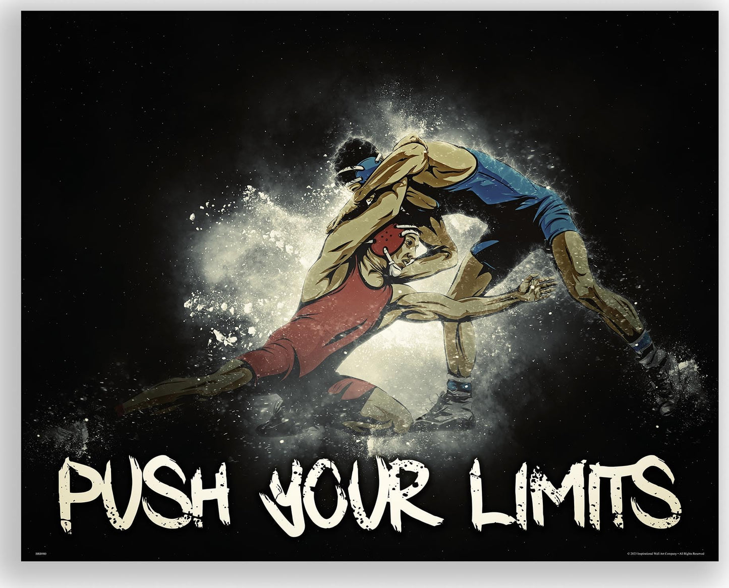 Push Your Limits Motivational Wrestling Poster Wall Art Quotes Print Home Boys Room Gift Classroom Decor 11X14 Inches Unframed