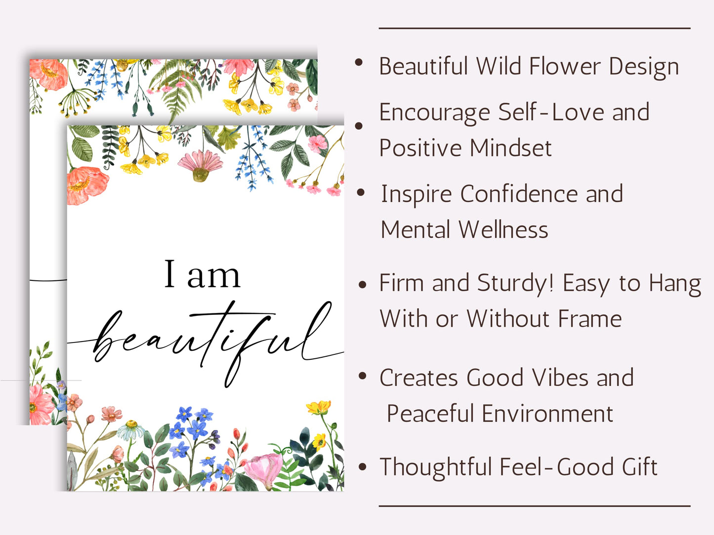 JUJU'S VIBES Affirmation Wall Decor Aesthetic, Inspirational Wall Art Posters, Positive Affirmations Wall Art Prints Aesthetic For Women, Teen Girls, Room, Bedroom, Office, Dorm, Set of 6, 8x10 UNFRAMED