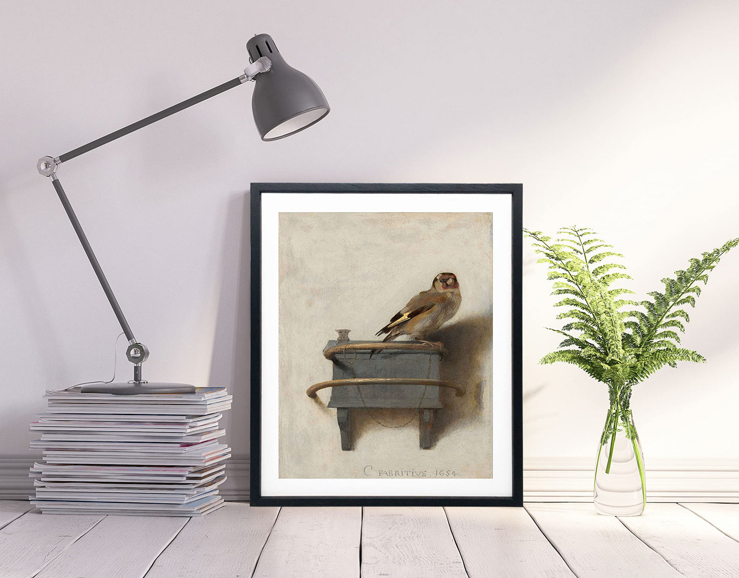 The Goldfinch Bird Animal Wall Art - Carel Fabritus Goldfinch Posters & Print Wall Art, Nature Painting Birds Premium Wall Decor Poster Room Decor Mural Home Decor & Office Décor (5 x 7)