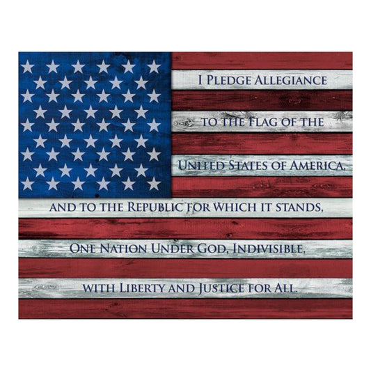 Pledge of Allegiance - Patriotic Wall Art Poster, This Motivational Wall Decor Poster Is An Ideal Inspirational Art For Home Decor, Bedroom Decor, Man Cave Room Decor, or 4th Of July, Unframed - 8x10