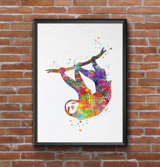 Dignovel Studios 8X10 Unframed Sloth inspired Watercolor illustrations Art Print Poster N432