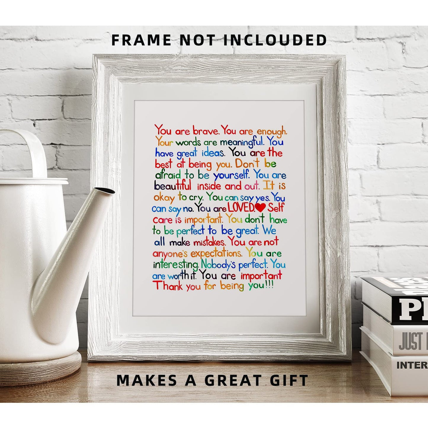 Inspirational Wall Art Print Poster 8 x 10" Canvas Prints Unframed- Birthday Gift Motivational Wall Art Home Decor Poster for Room Aesthetic Office Decor