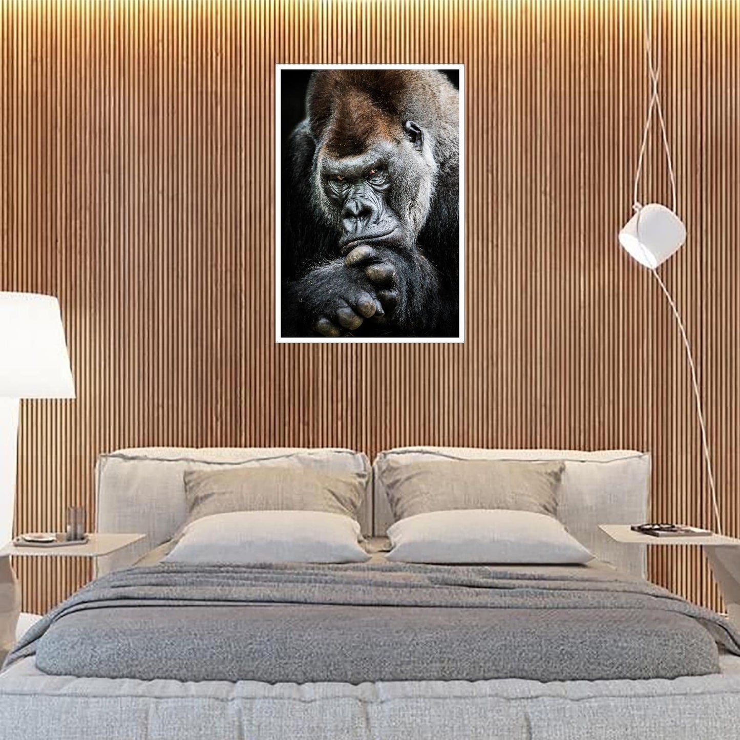 Gorilla Canvas Pictures Wall Art For Living Room Bedroom Orangutan Big Monkey Animal Poster Print Decor Unframed18 x12