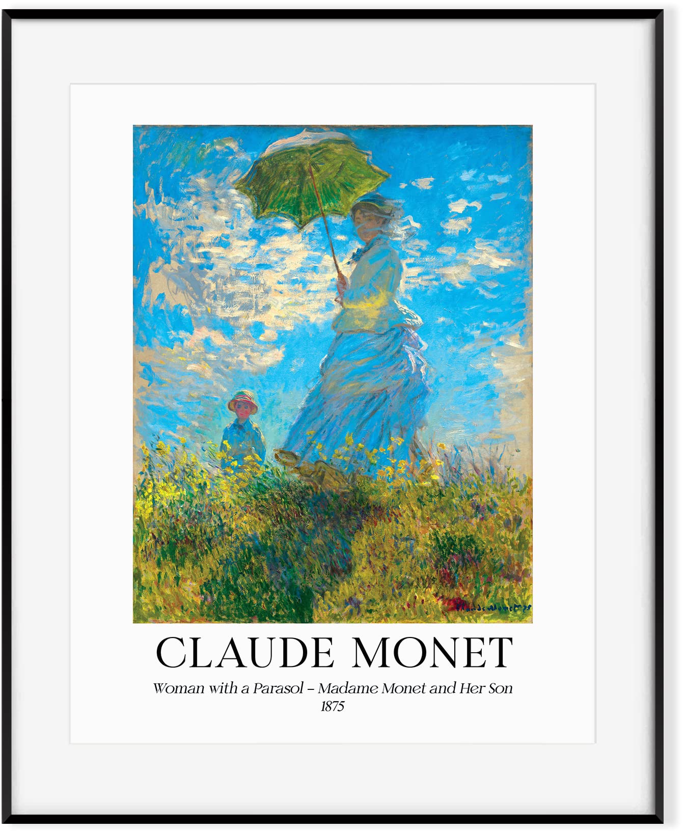 Claude Monet Wall Art- Artwork-Modern Claude Monet Prints-Monet Wall Art-Fine Art Paintings-Still Life-Art Posters and Prints of Famous Paintings-French-PRINT 8x10 (Woman with a Parasol)