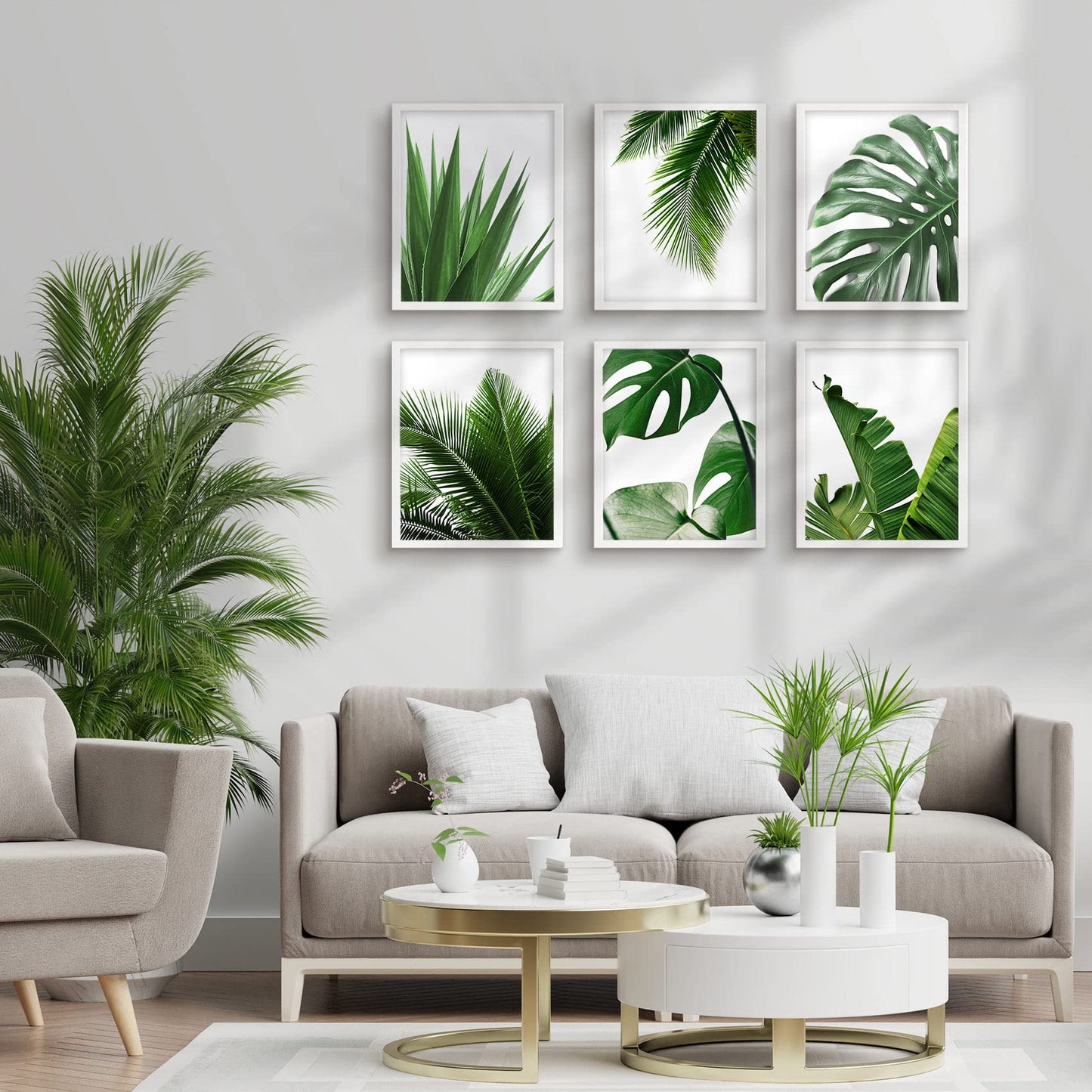 Canssape Set of 6 Botanical Wall Art Prints 8"x10" Turtleback bamboo Poster Prints Room Decor Aesthetic Wall Decor for Bedroom Botanical Posters for Living Room Wall Decor (Unframed)