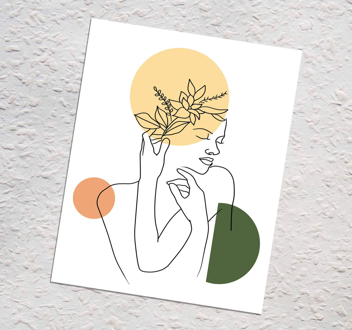 Minimalist Line Art Drawing Aesthetic Poster Abstract Sketch Women Line Art Prints Floral Apartment Decor for Women, Fashion Beauty Flower Drawing 8x10 inches UNFRAMED