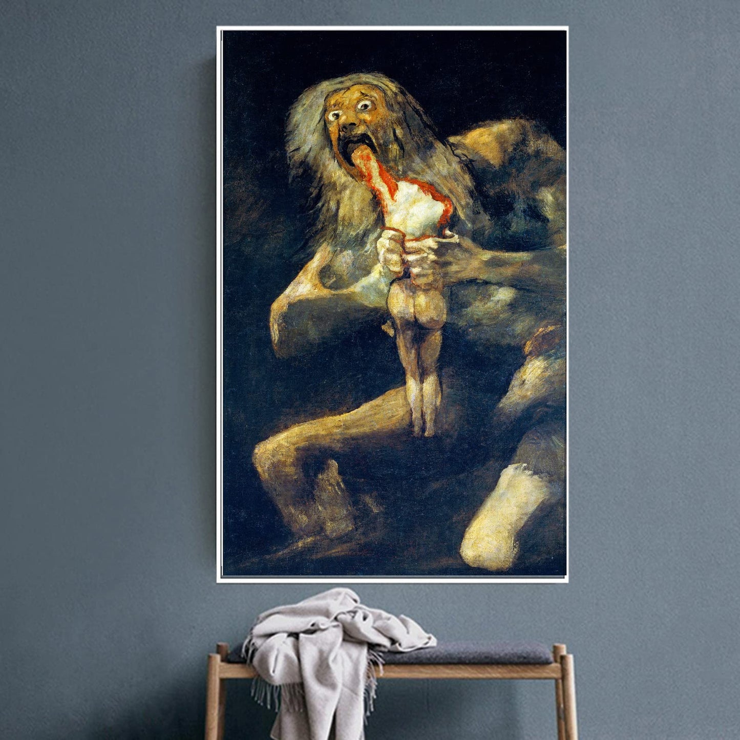 KWAY Francisco De Goya Poster - Saturn Devouring His Son Canvas Art Print - Modern Artwork Abstract Painting Cool Wall Decor for Bedroom Living Room Office Unframed (9x15in/23x38cm)