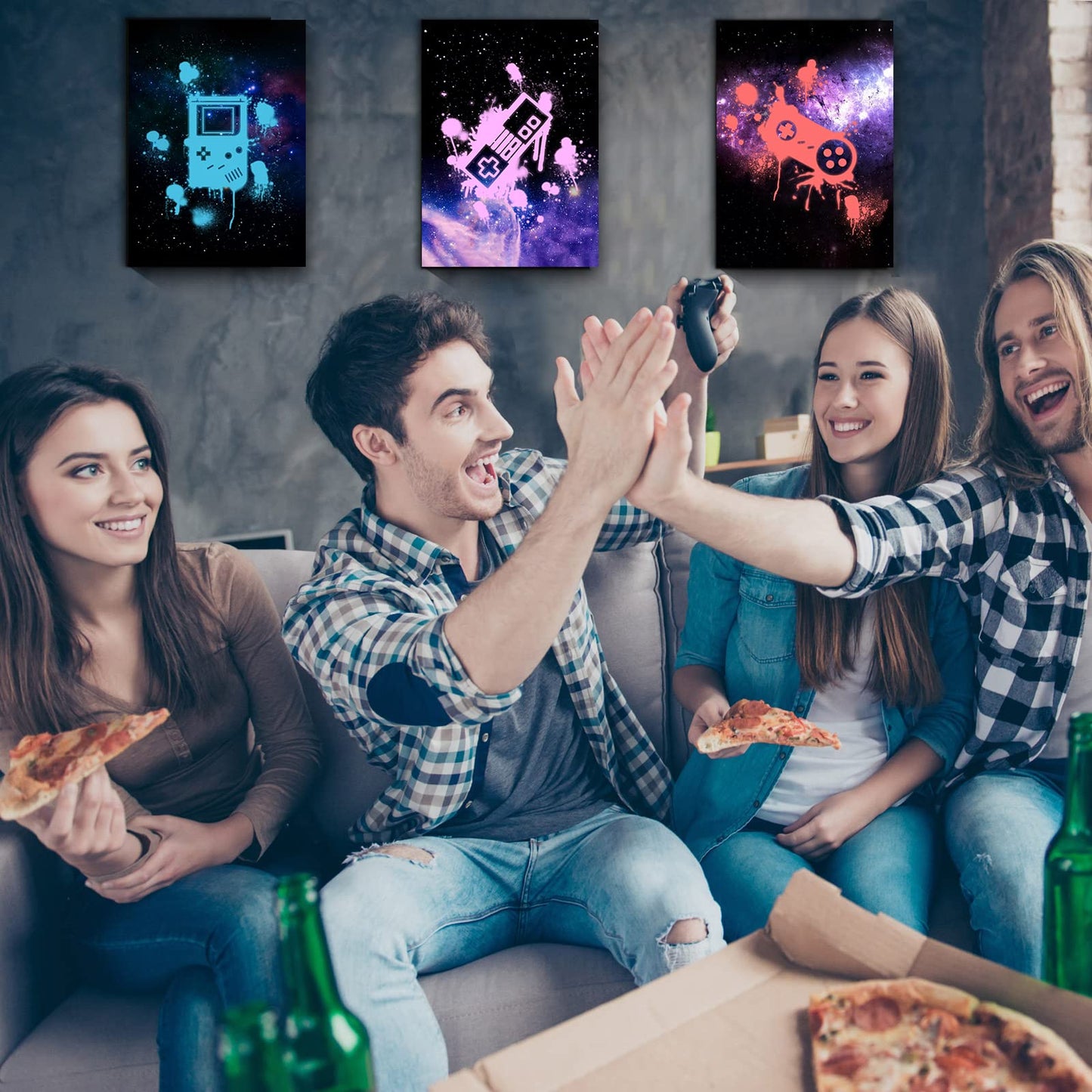 4pcs/set Video Game Wall Art Poster for Boys Bedroom Decorations Canvas Painting Print Home Decor Play Room Living Room Decor Gift for Gaming Lover (8x10inchx4pcs Unframed)