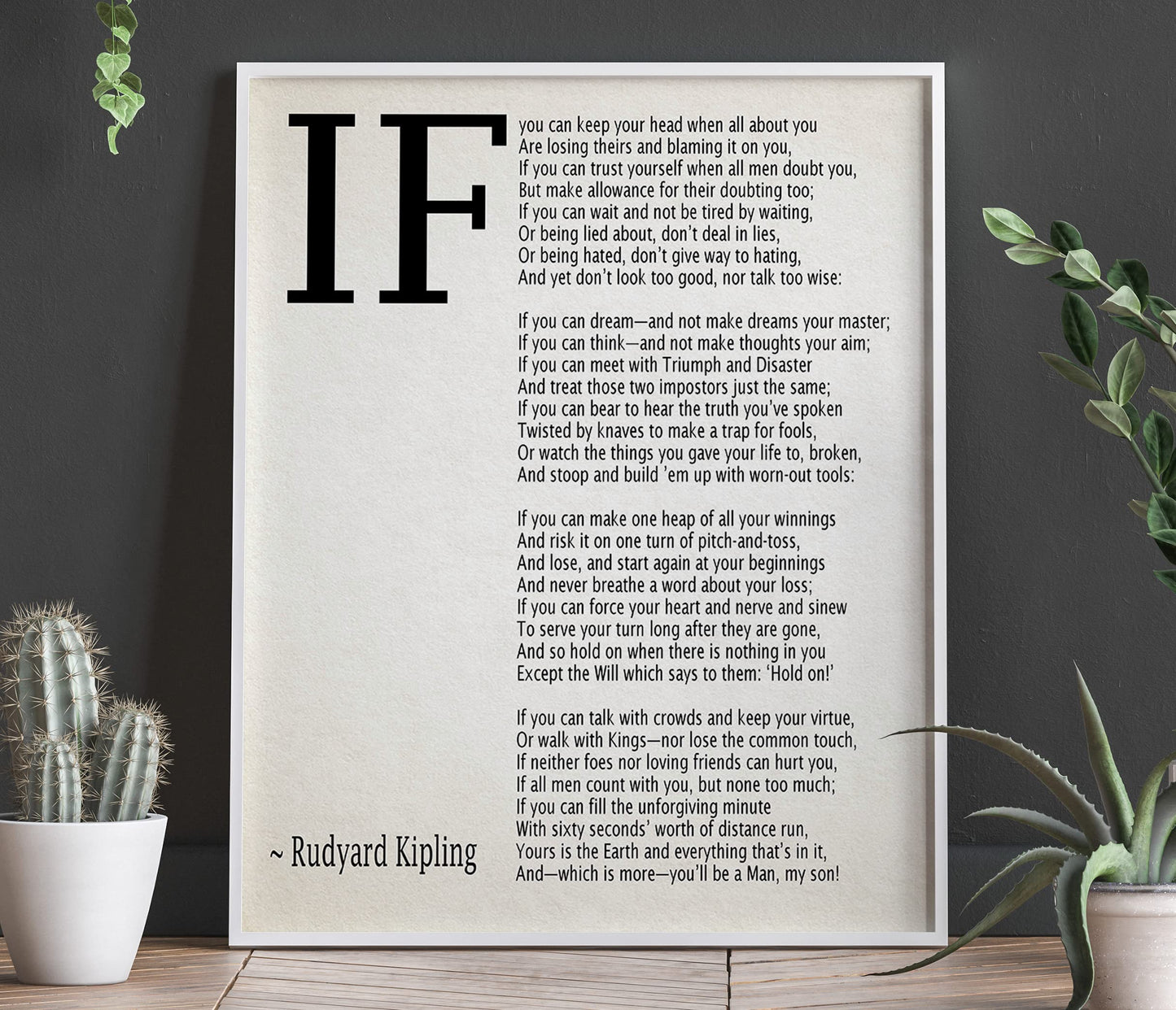 IF Poem Art Print IF Poem by Rudyard Kipling Art Print IF Poster If Poem Poster If Poem Print If Poem Wall Art If you can If by Kipling Poem (5 x 7, Ivory)