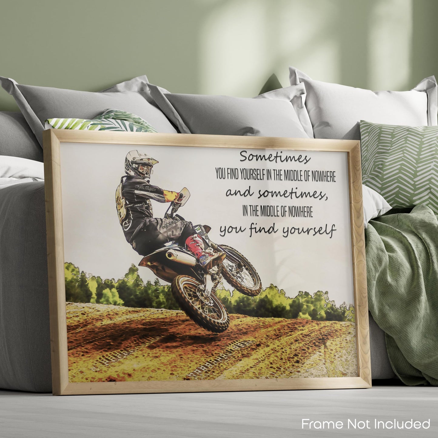 Inspirational Wall Art Co. - Find Yourself - Motocross Fox Moto Gift Teens Dirtbike ATV Freestyle Racing Gift Boys Motivation Quotes Posters Print for Home Office Decor - 11X14 inches