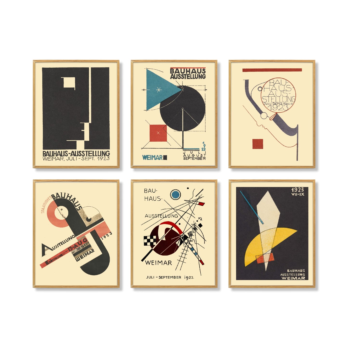 Ink Inc. Gallery Wall | Bauhaus Exhibition Posters Museum Art Prints | Minimalist Modern Decor | Set of 6 8x10 | Unframed