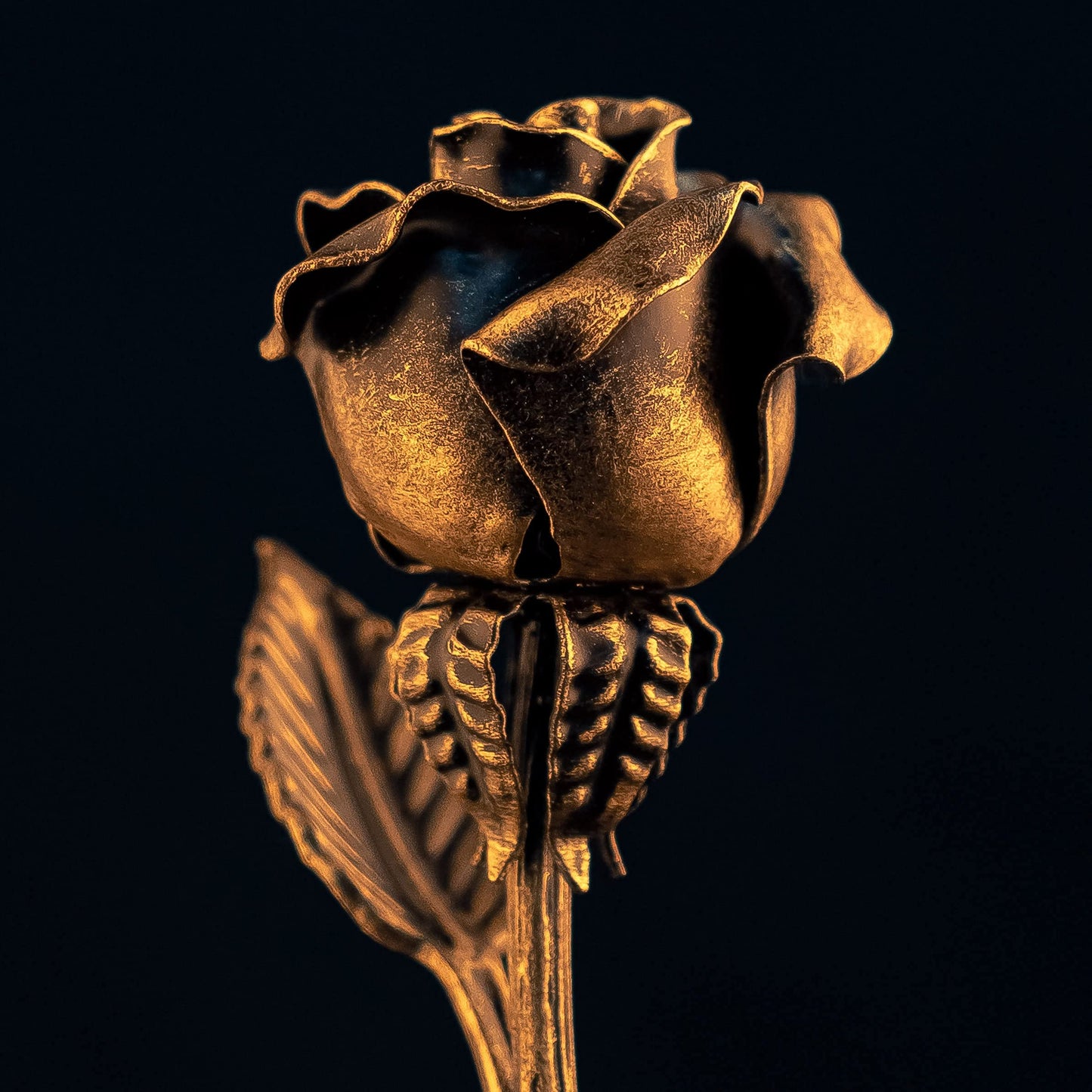 MakuliSmit Handcrafted Bronze Metal Rose - Solid Gift of Everlasting Love - 8th 19th Wedding for Her