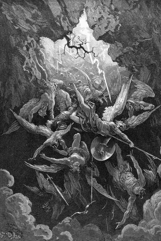 The Mouth of Hell Engraving by Gustave Dore Poster Paradise Lost Book Print Vintage French Artist Cool Wall Decor Art Print Poster 12x18