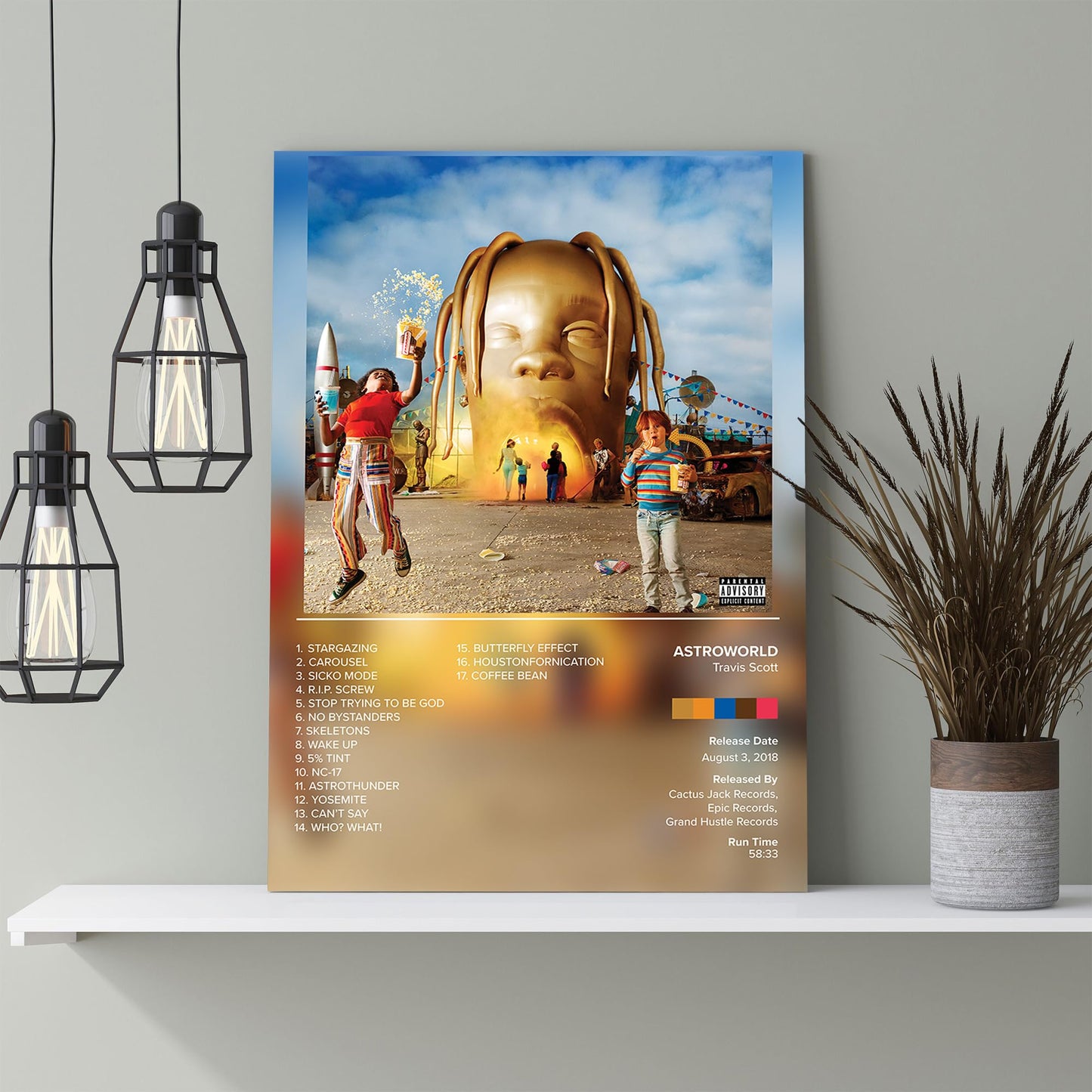 FAIRAH Travis Poster Astroworld Album Cover Poster (8x12 Inch -Unframed) Print Artwork Aesthetic Wall Art for Girls and Boys Teen Dorm Decor