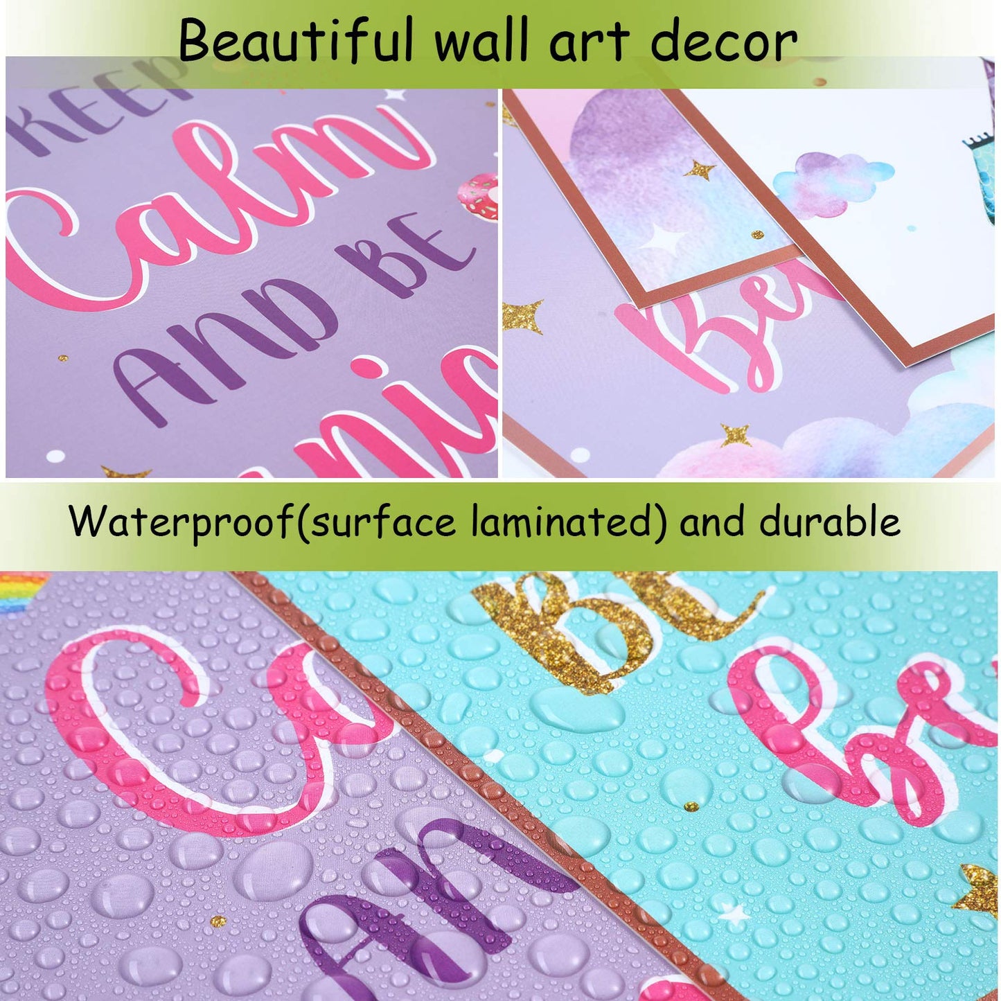 Zonon 9 Pieces Unicorn Bedroom Decor for Girl, Unicorn Wall Art Prints Unicorn Posters for Teen Girls Room Unframed Unicorn Wall Decor for Girls Kids Teen Room Decoration