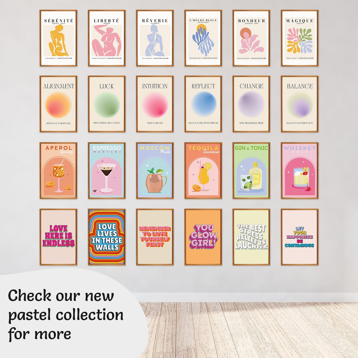 Throwback Traits Funky Posters For Preppy Wall Art - Girl Empowerment Posters For Funky Room Decor - Lbgtq Friendly Dorm Room Wall Decor - Unframed 6 Set Of Bright Retro Prints & Posters Size 11x17