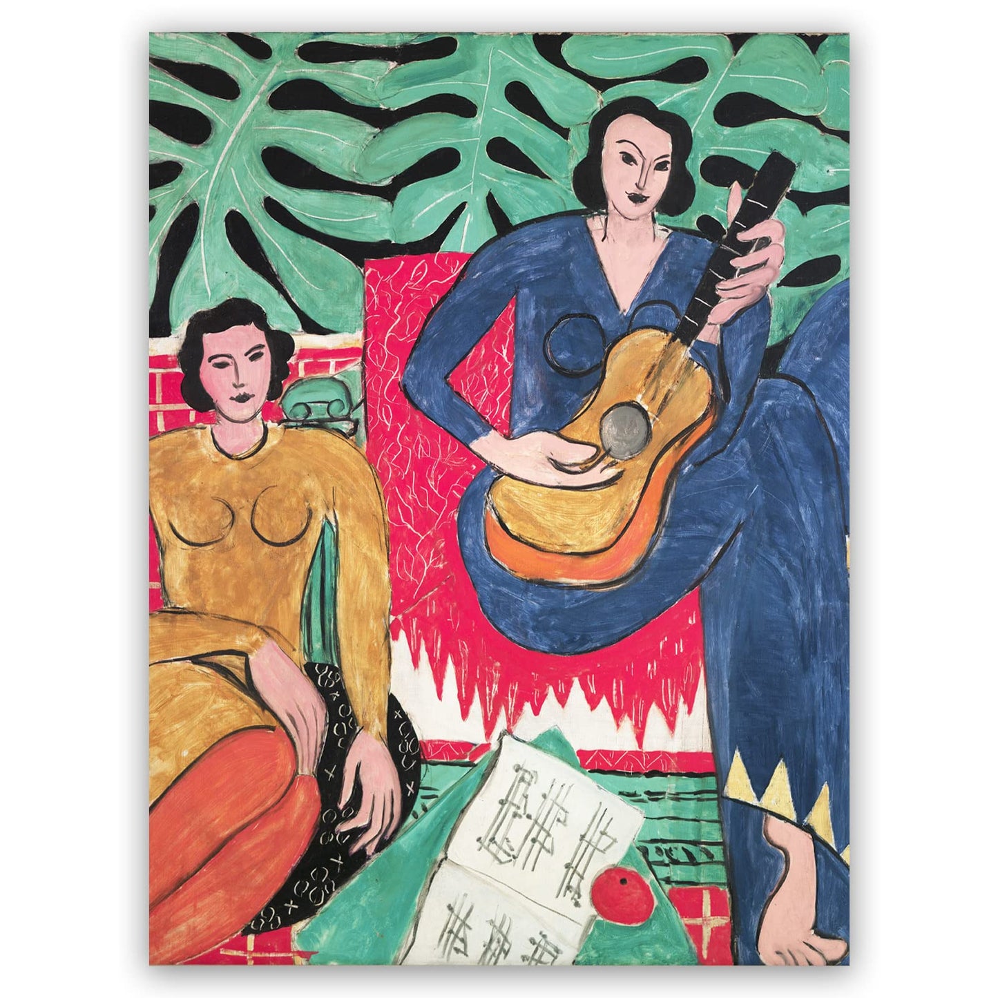 The Music (La Musique),by Henri Matisse Wall Art Fine Art Canvas Prints Reproduction,Matisse Poster,Matisse Print,Perfect Easy Gift (La Musique,12x16in/30x40cm)