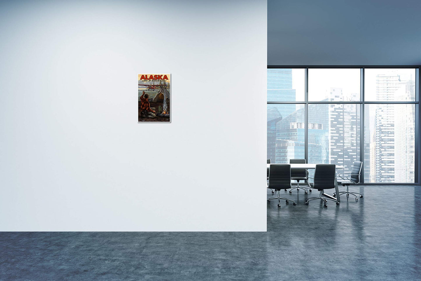 Art of Place Alaska Land of Adventure Wilderness Arrival Plane Giclee Art Print Poster from Travel Artwork by Artist Paul A. Lanquist 12" x 18"