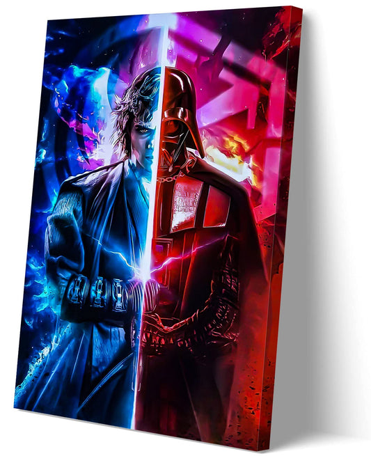 Darth Vader Poster Lightsaber Canvas Print Art for Room Wall Decor LCVME (16"x24",A- Unframed)