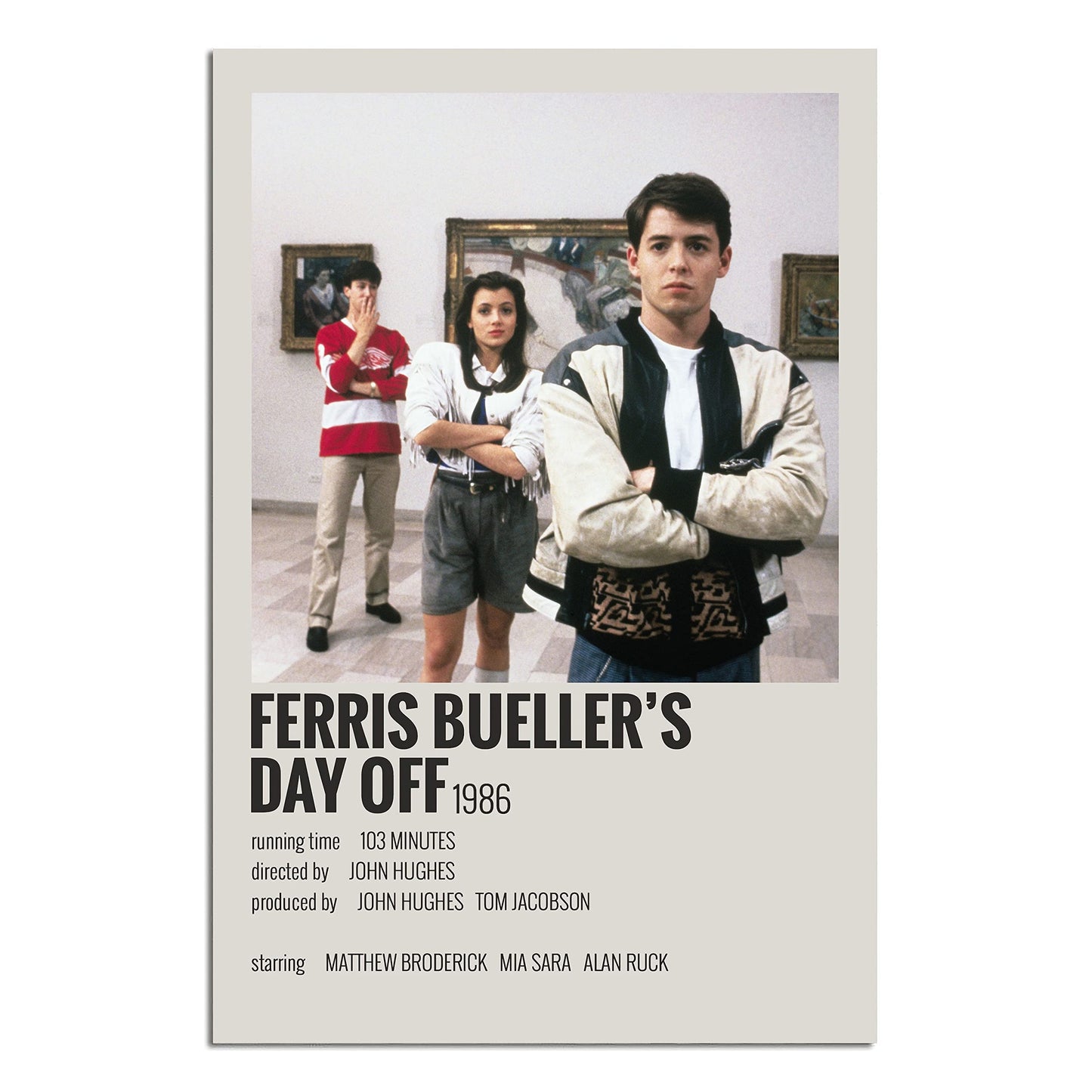 Movie Poster Cover Ferris Bueller's Day Off Poster Art Wall Canvas Pictures for Modern Room Decor Prints Unframed 12" x 18" WXHYZZ