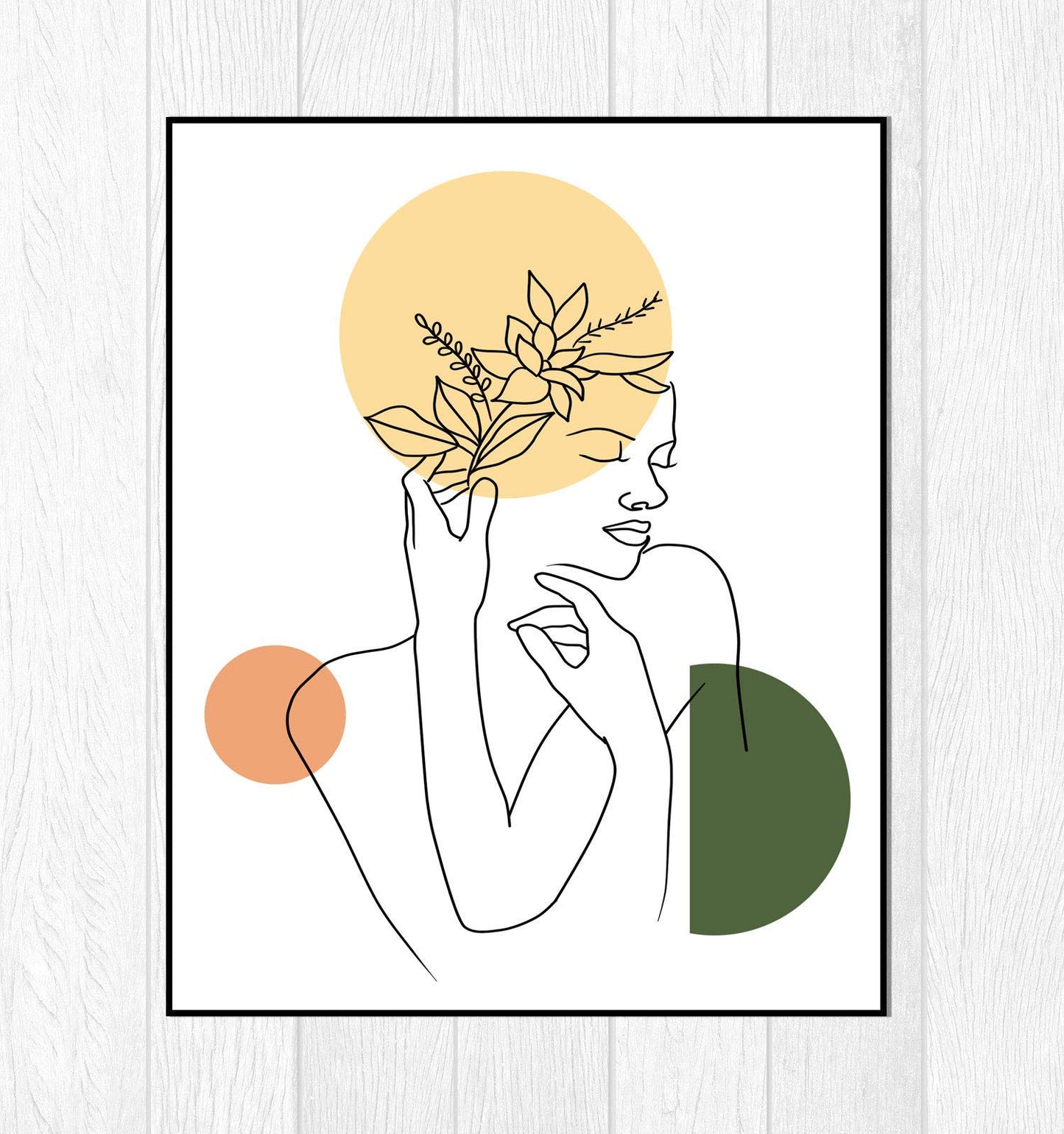 Minimalist Line Art Drawing Aesthetic Poster Abstract Sketch Women Line Art Prints Floral Apartment Decor for Women, Fashion Beauty Flower Drawing 8x10 inches UNFRAMED