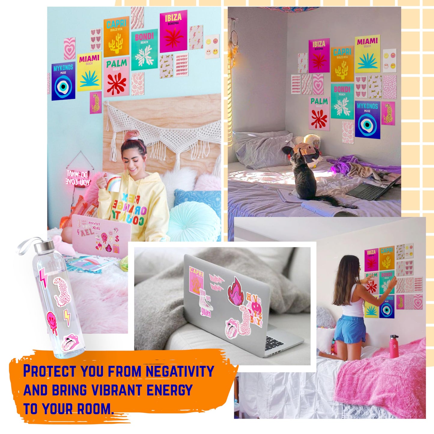 97 Decor Preppy Room Decor Aesthetic - Preppy Wall Art, Preppy Posters Maximalist Decor, Preppy Pictures Travel Prints, Trendy Summer Room Decor for Teen Girl Dorm Bedroom (8x10 UNFRAMED)