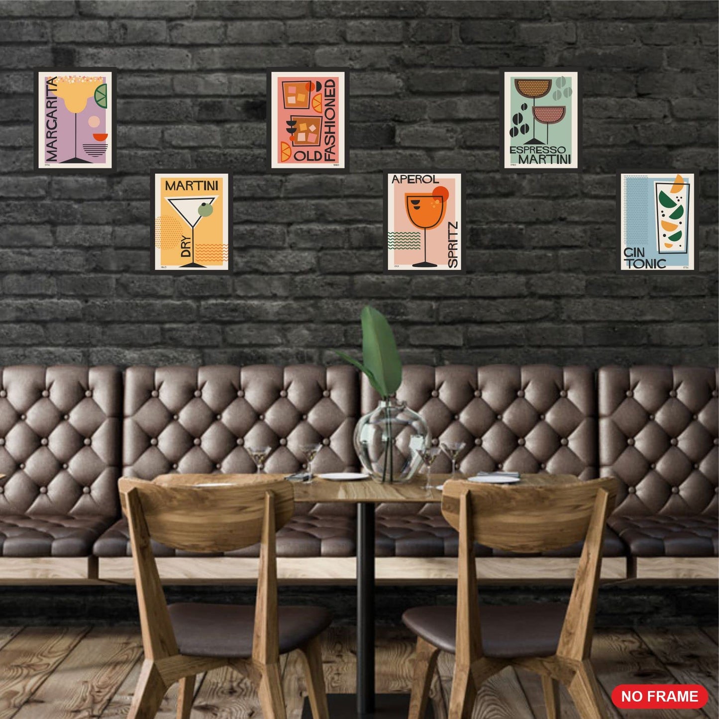 Print A To Z Cocktail Wall Art Poster Prints Decor Set, UNFRAMED Set of 6 ( 8''x10'' ), Bar Wall Decor, Office Apartment Wall Decor Home Bar Accessories, Bar Cart Decor Cocktail Poster