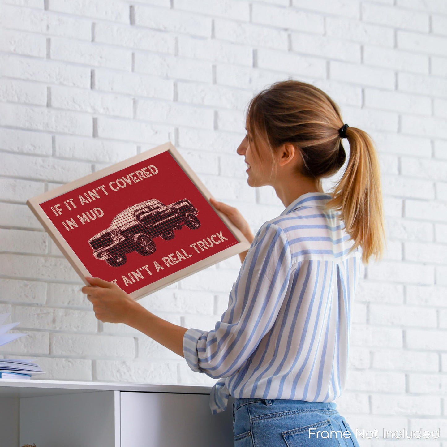 Inspirational Wall Art Co. - Mud On Your Truck - Lifted Diesel Country Chevy Boys Motivational Quotes Posters - Print Home Gift Bedroom Decor - 11X14 inches