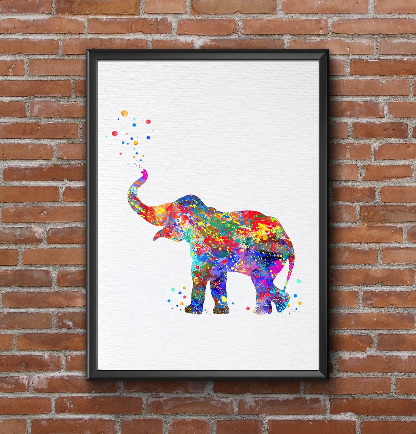 Dignovel Studios 8X10 Unframed Elephant Trunk Up Safari Animals Africa Wildlife Watercolor Art Print Wall Art Poster N157