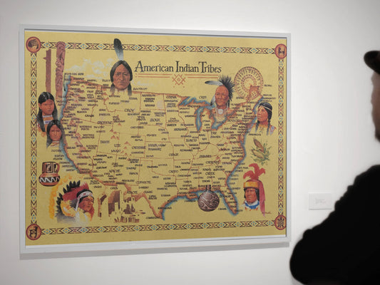 Native American Art Decor Tribes Map Posters Wall Art Posters for Classroom Education Heritage Month Decorations Cultural History Cool Wall Decor Art Print Poster 18x12