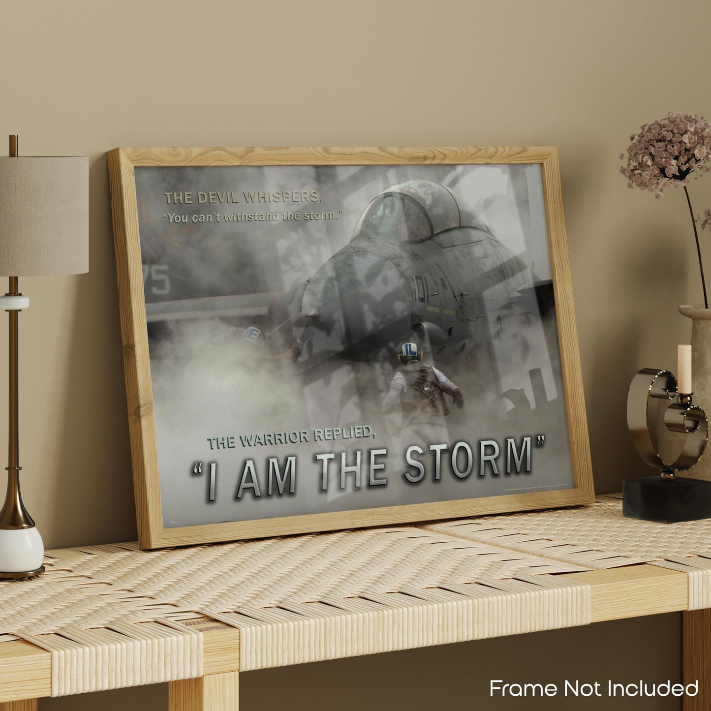 Inspirational Wall Art Co. - I Am The Storm - Air Force Jet Aircraft Branch Veteran Sunset Sky Infantry Motivational Players Quotes Posters - Print Home Gift Bedroom Decor - 11X14 inches
