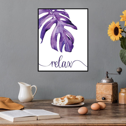 6 Pieces Purple Wall Art Decor Relax Soak Wash Breathe Unwind Bathroom Decor Unframed Flower Poster Prints Photos Farmhouse Wall Painting Decor for Home Bathroom Washroom, 8 x 10 Inch (Purple)