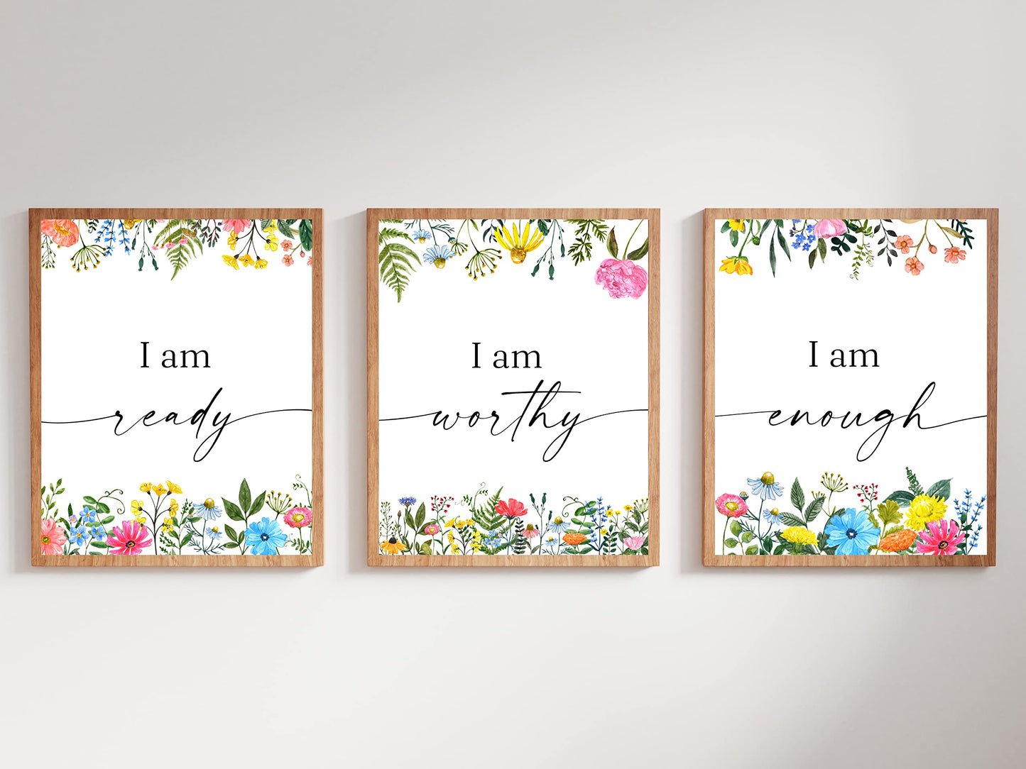 JUJU'S VIBES Affirmation Wall Decor Aesthetic, Inspirational Wall Art Posters, Positive Affirmations Wall Art Prints Aesthetic For Women, Teen Girls, Room, Bedroom, Office, Dorm, Set of 6, 8x10 UNFRAMED