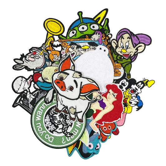 11pcs Mixed Cartoon Movie Film Halloween Costume Cosplay Embroidered Iron On Patches
