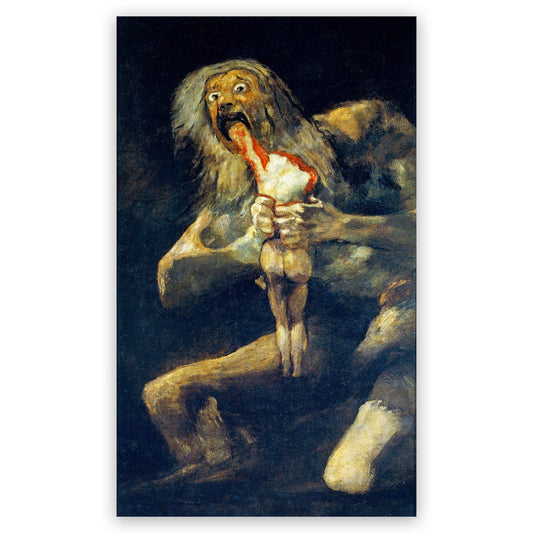 KWAY Francisco De Goya Poster - Saturn Devouring His Son Canvas Art Print - Modern Artwork Abstract Painting Cool Wall Decor for Bedroom Living Room Office Unframed (9x15in/23x38cm)