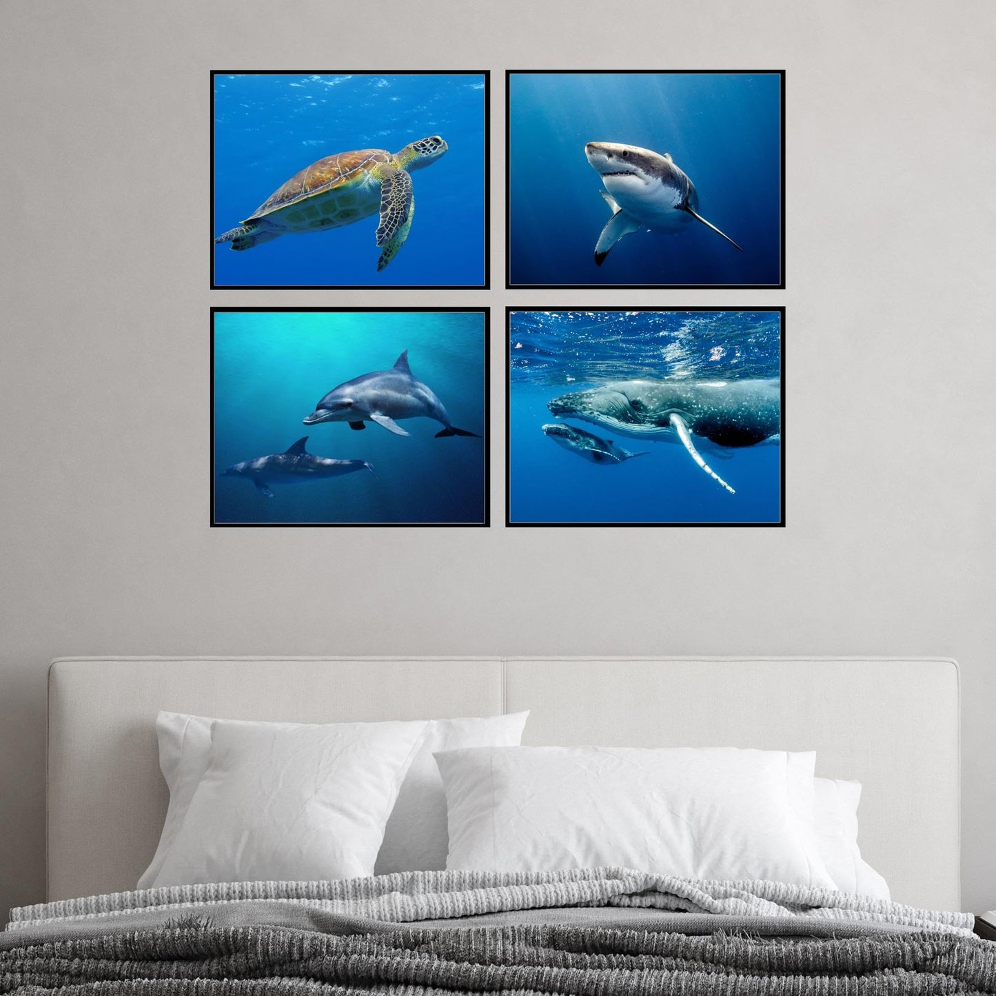 Insire Ocean Print Poster, Whale Shark Poster, Whale Poster, Dolphin Poster, Whale Pictures, Sea Turtle Poster, Dolphin Posters for a Wall, Shark Posters for Walls - Unframed (8x10”)