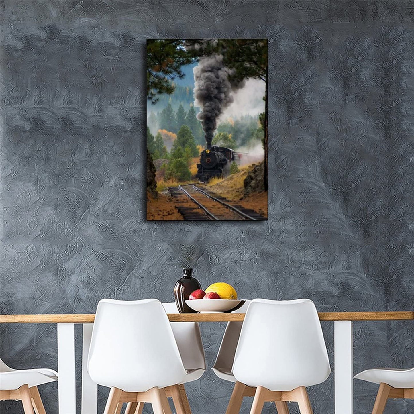 BUUTUUCE wall art for living room Landscape Train Tracks Picture Print Wall Art Poster Painting Canvas Posters Artworks Gift Idea Room Aesthetic 12x18inch(30x45cm)