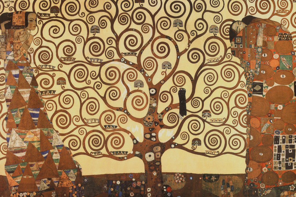 Gustav Klimt Tree of Life Stoclet Frieze Painting Poster 1909 Austrian Art Nouveau Symbolist Painter Nature Cool Wall Decor Art Print Poster 18x12