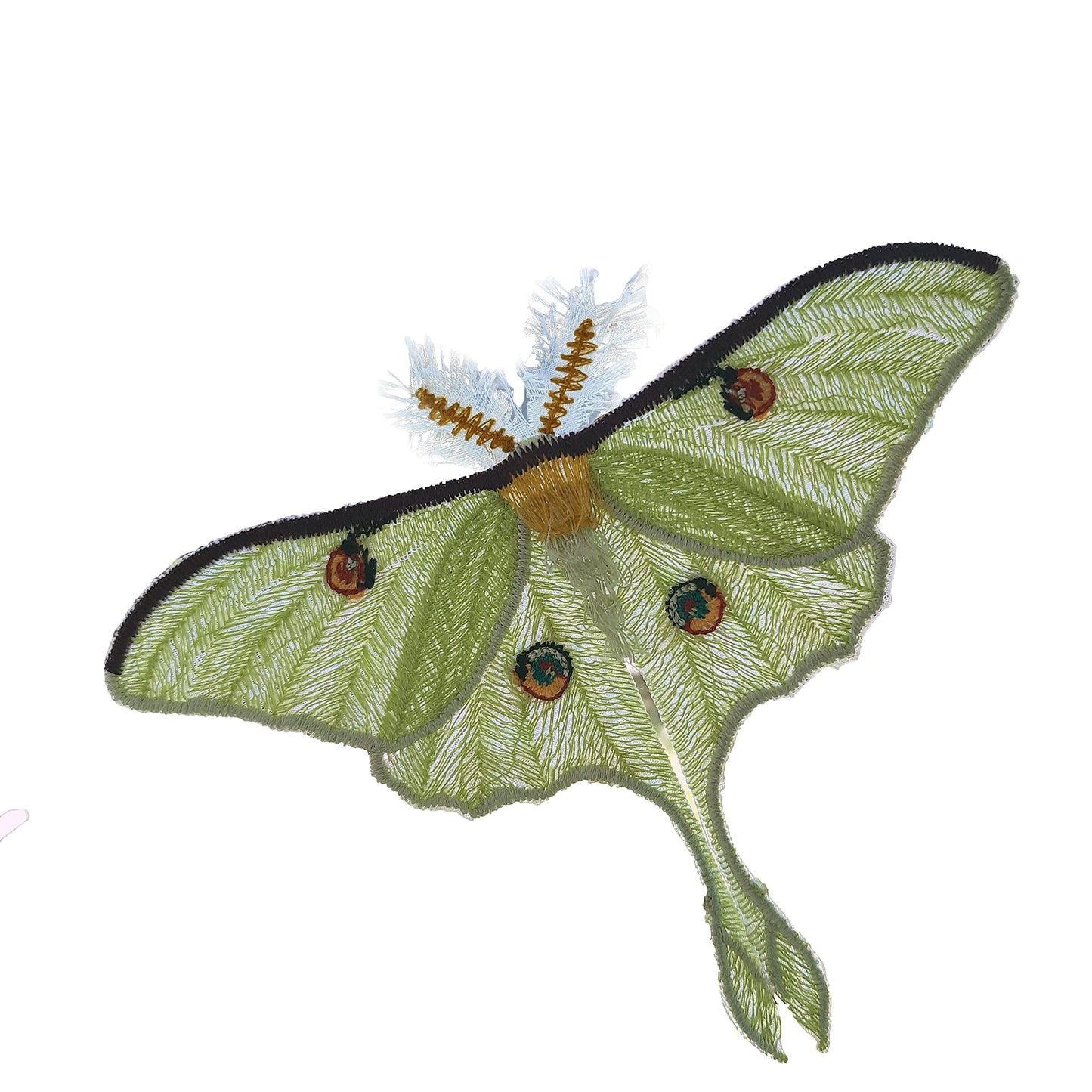 Moks373(p) Luna moth embroidery patch - Insect entomology