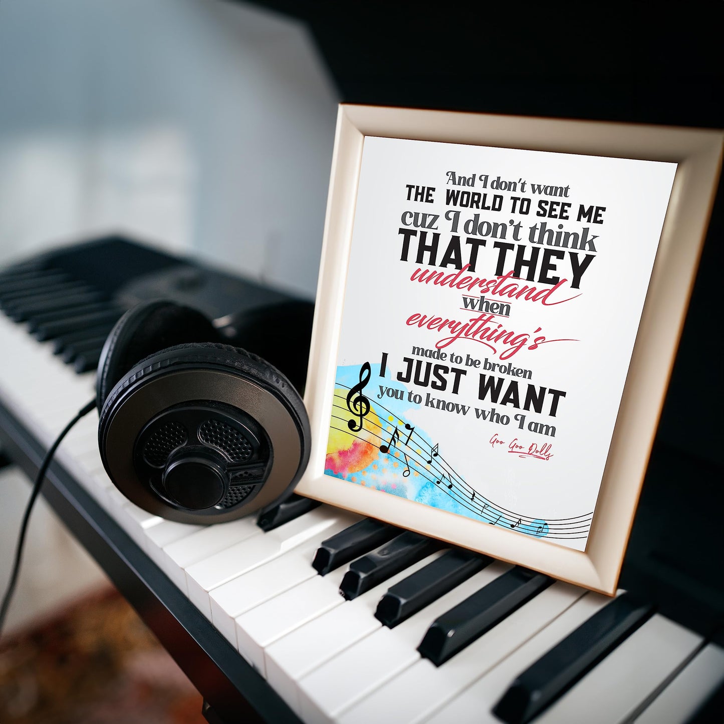 Iris - Goo Goo Dolls Song Lyrics Wall Art, This Pop Rock Music Poster, is A Great Print For Home Decor, Bedroom Decor, Office Decor, or Man Cave Room Decor Aesthetic, Unframed - 8x10